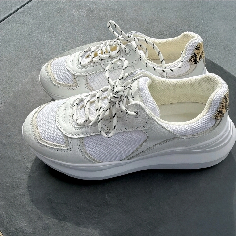 Rebecca Minkoff Sneakers 8 White And Animal Print